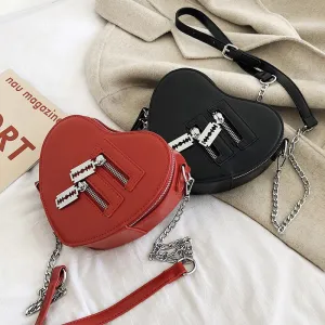 Love heart shape shoulder bag