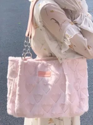 Love Heart Soft Plush Shoulder Bag