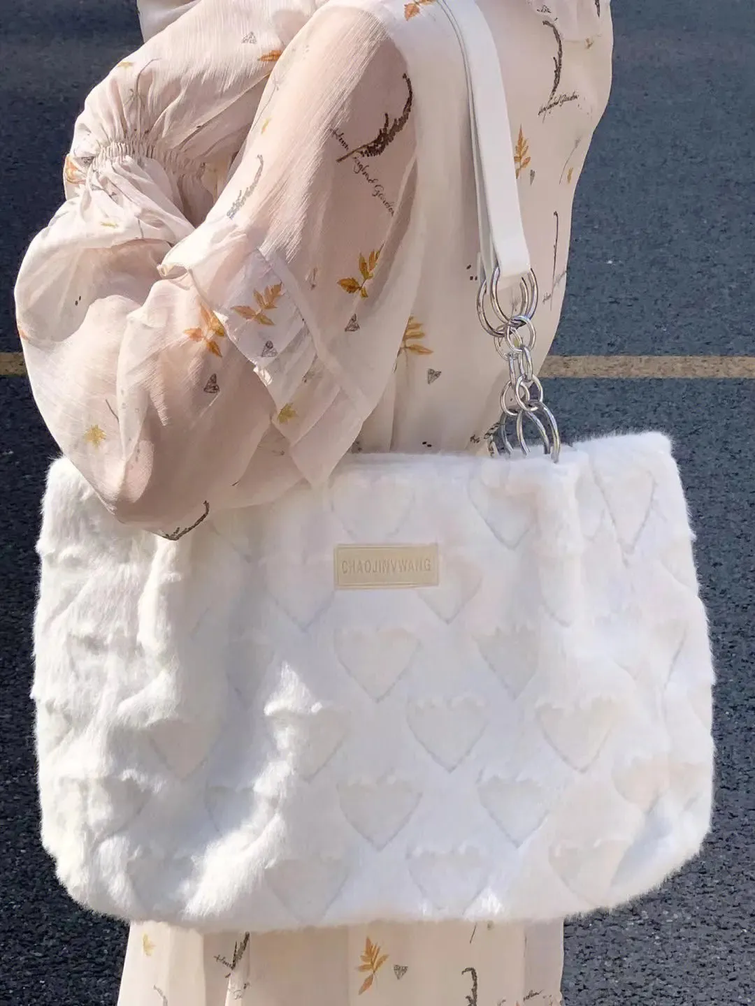 Love Heart Soft Plush Shoulder Bag