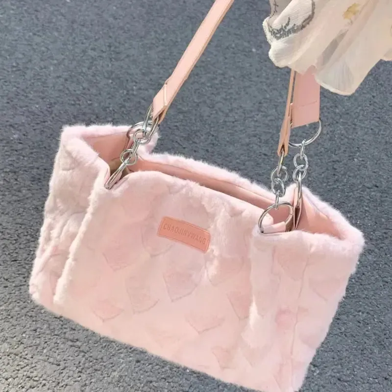 Love Heart Soft Plush Shoulder Bag