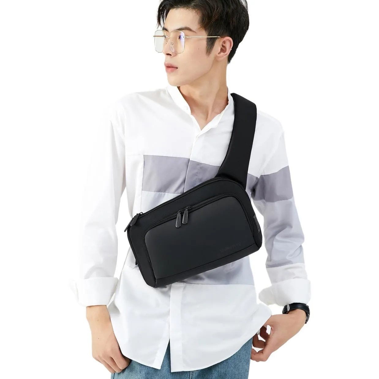 Men's Water Resistance Casual Chest Bag / Shoulder Sling Bag - VUJ 6208