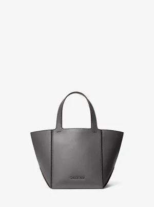 MK Jordi Small Leather Tote Bag - Grey - Michael Kors
