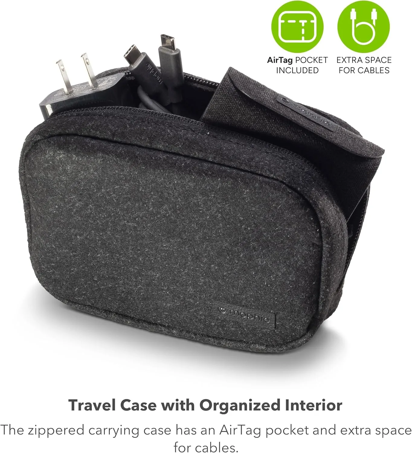 Mophie 3-in-1 Travel Charger v2 with MagSafe - Portable Wireless Charging Hub, Compatible with Apple Devices, iPhone 16/15/14/13/12, Apple Watch Series 10 to 1 & Ultra, AirPods Pro/3rd Gen, Black