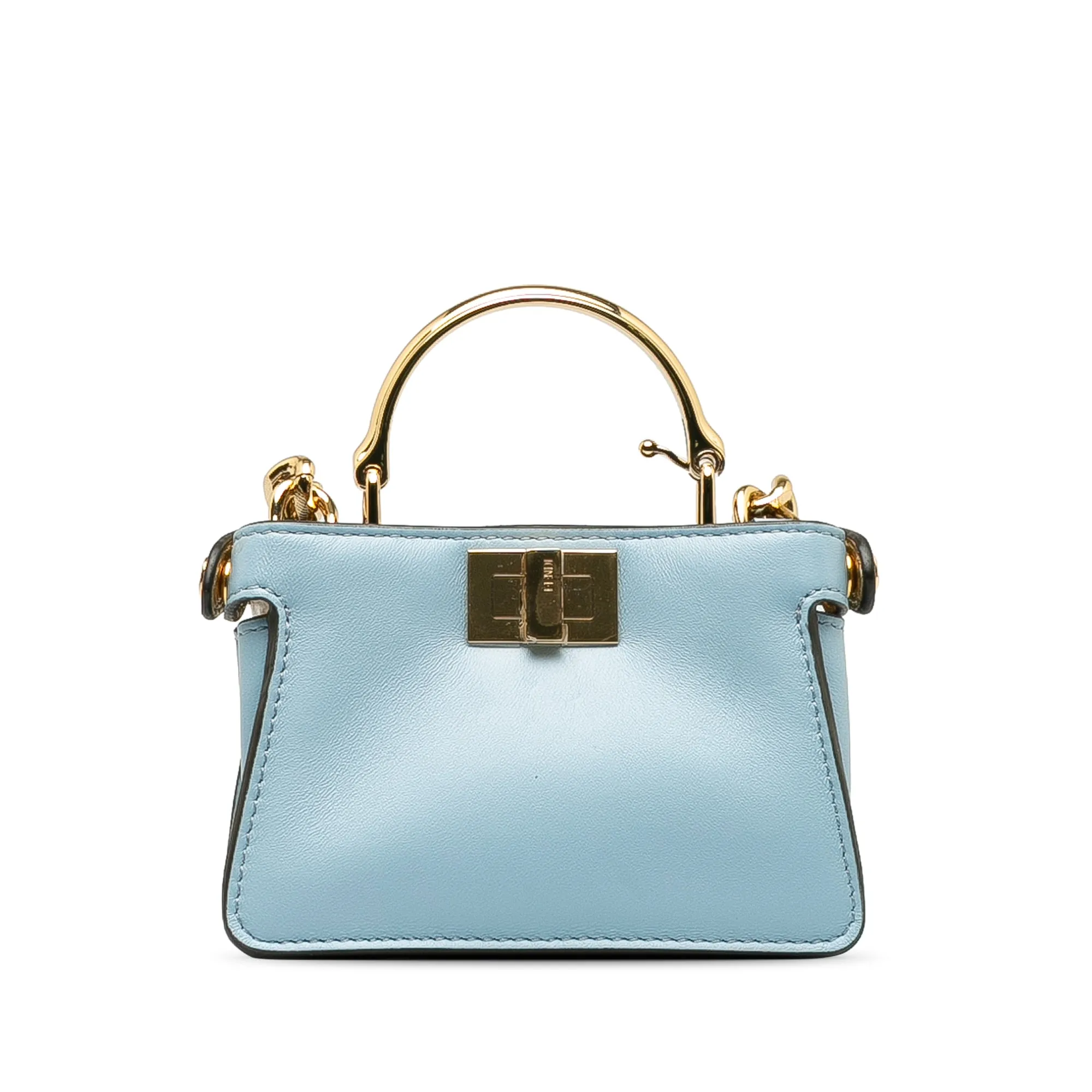 Multicolor Fendi Nano Rainbow Inlay Peekaboo Satchel