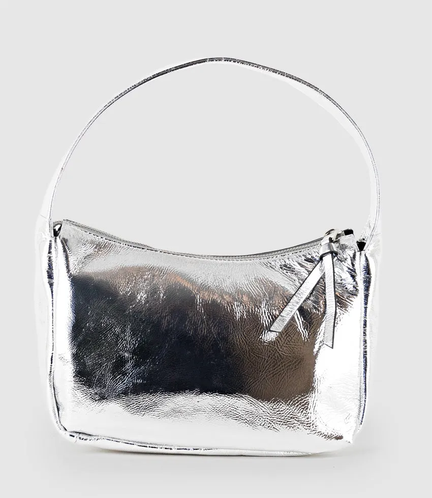 NARINA Large Soft Bag in Silver Crush