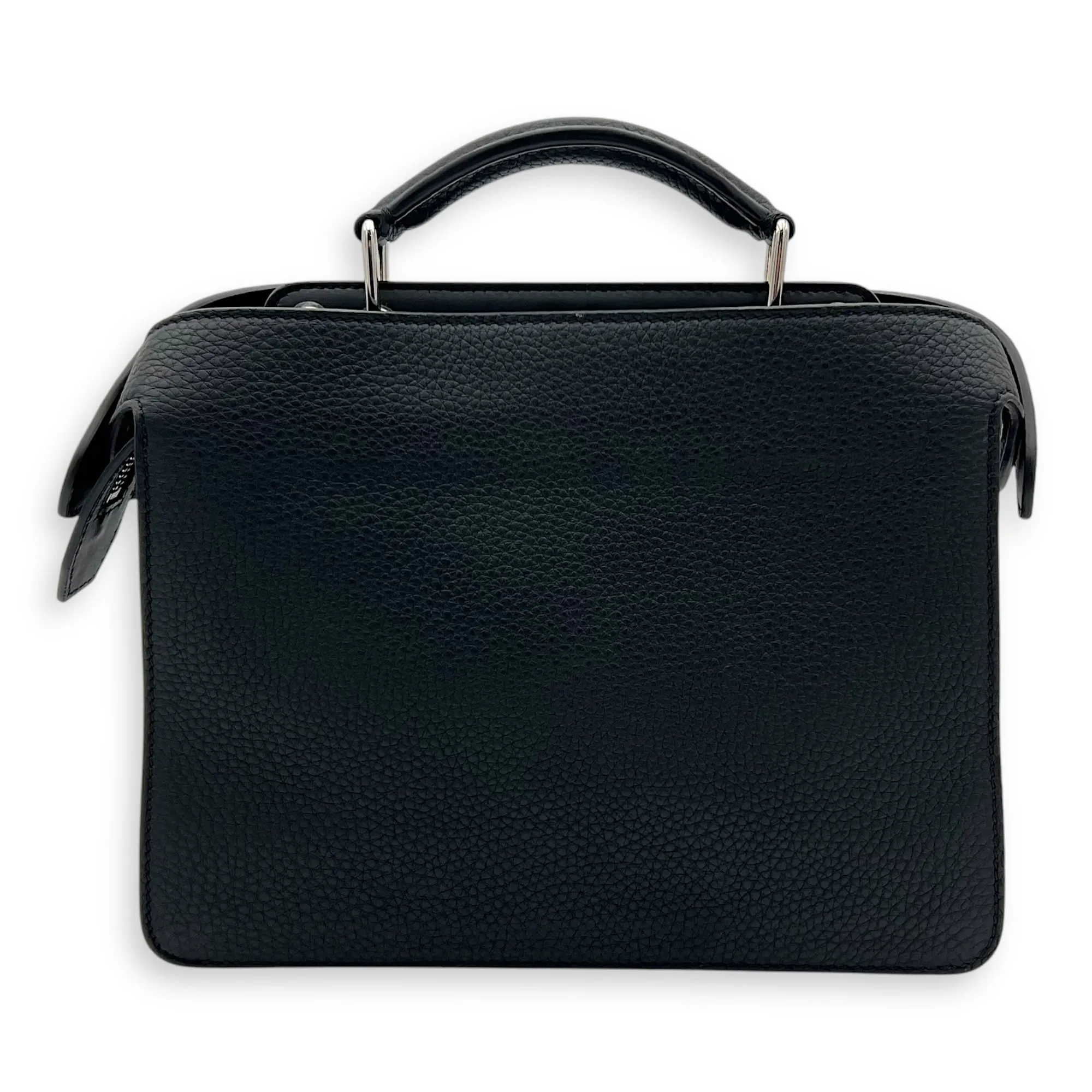 Noel Fielding Peekaboo Top Handle Bag Mini Black in Calfskin, Silver hardware