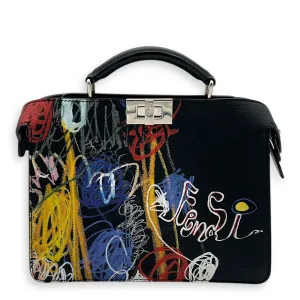Noel Fielding Peekaboo Top Handle Bag Mini Black in Calfskin, Silver hardware