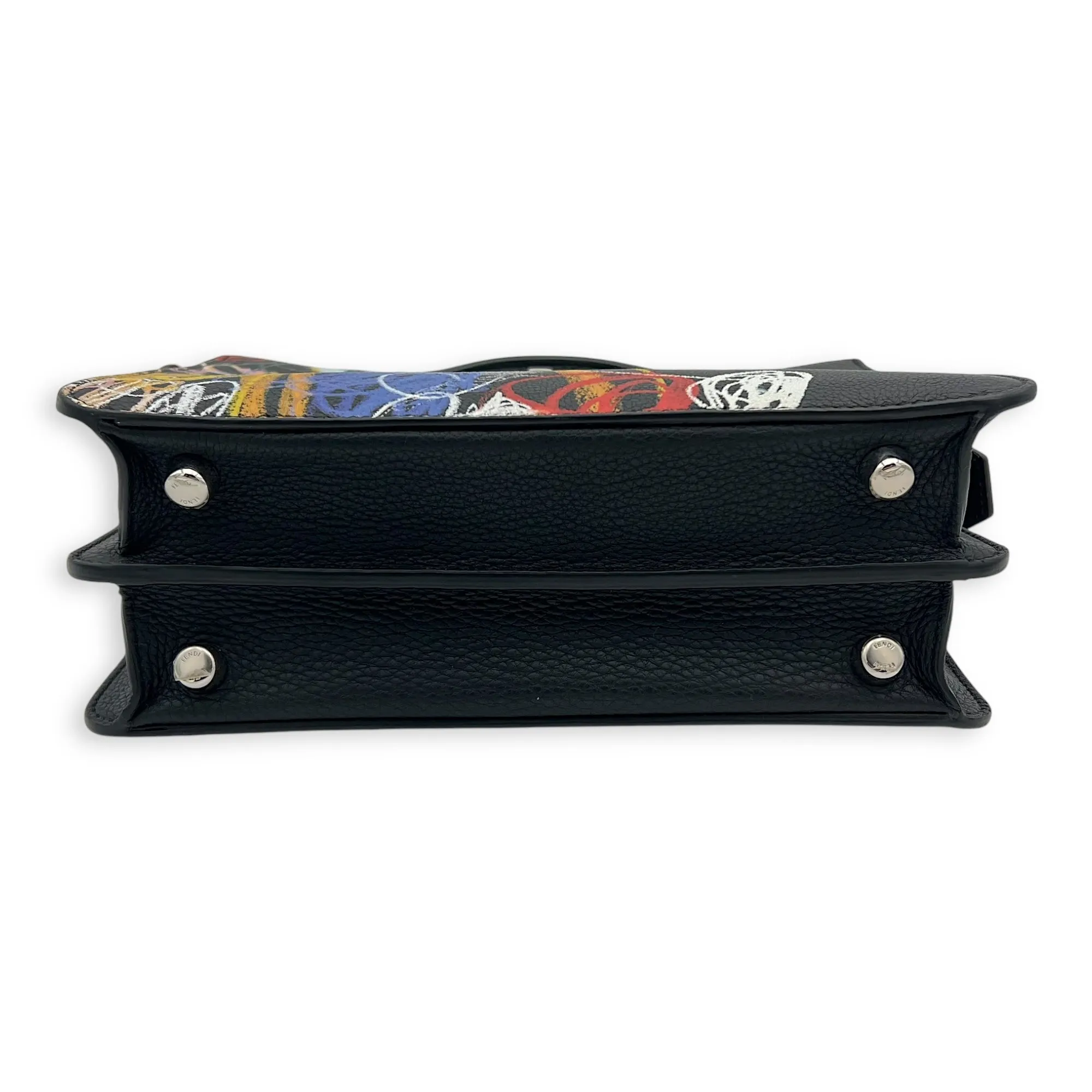 Noel Fielding Peekaboo Top Handle Bag Mini Black in Calfskin, Silver hardware
