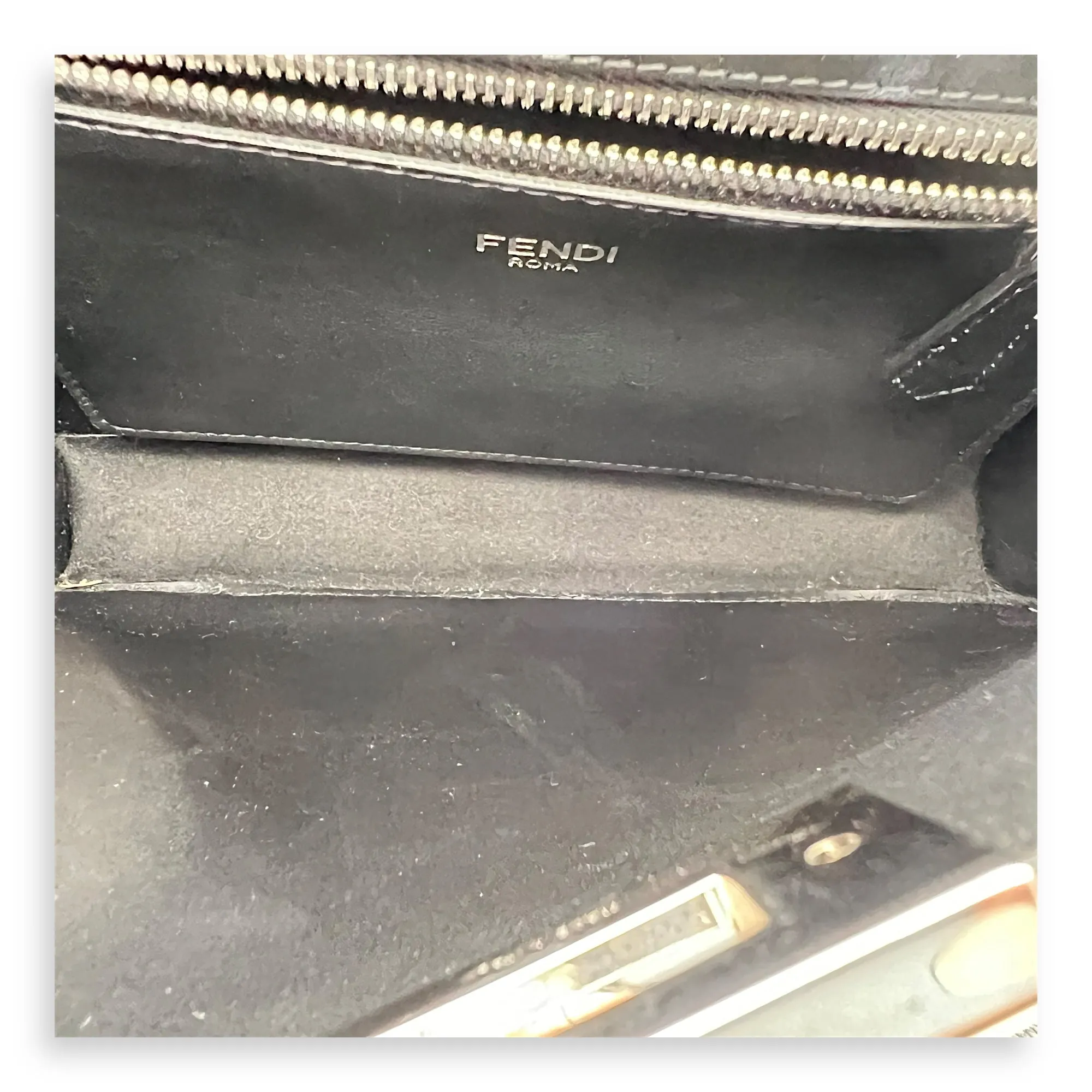 Noel Fielding Peekaboo Top Handle Bag Mini Black in Calfskin, Silver hardware