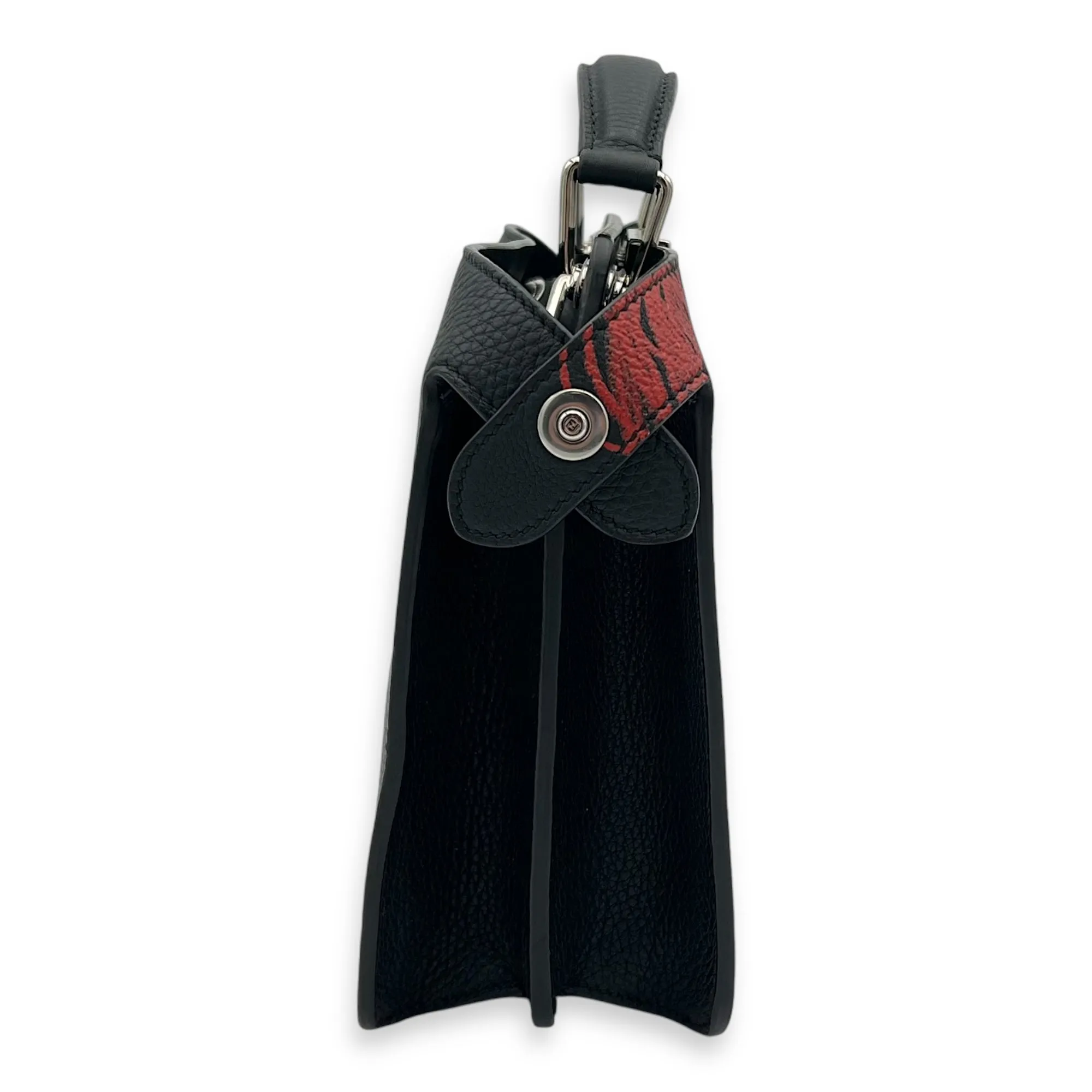 Noel Fielding Peekaboo Top Handle Bag Mini Black in Calfskin, Silver hardware
