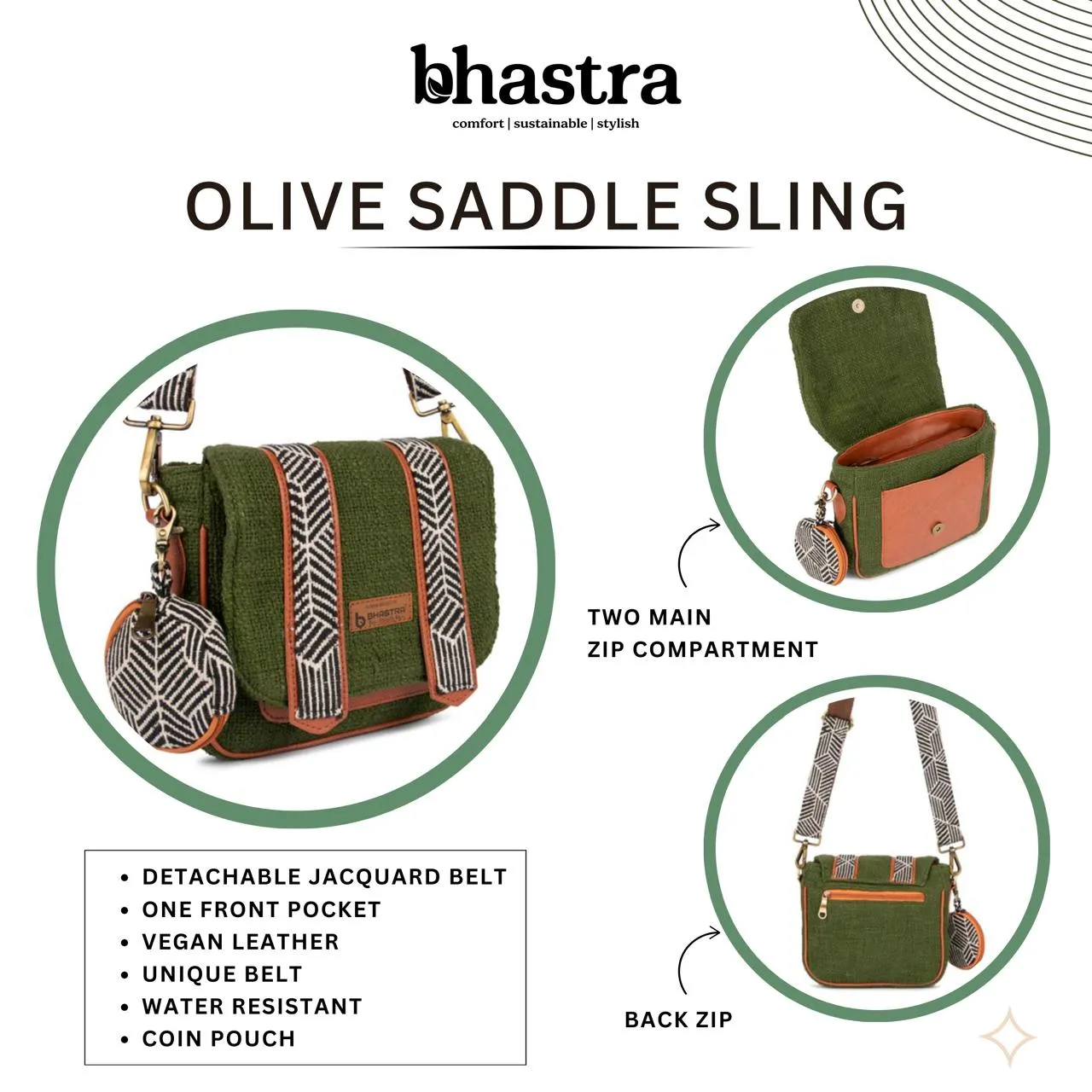 Olive Saddle sling bag