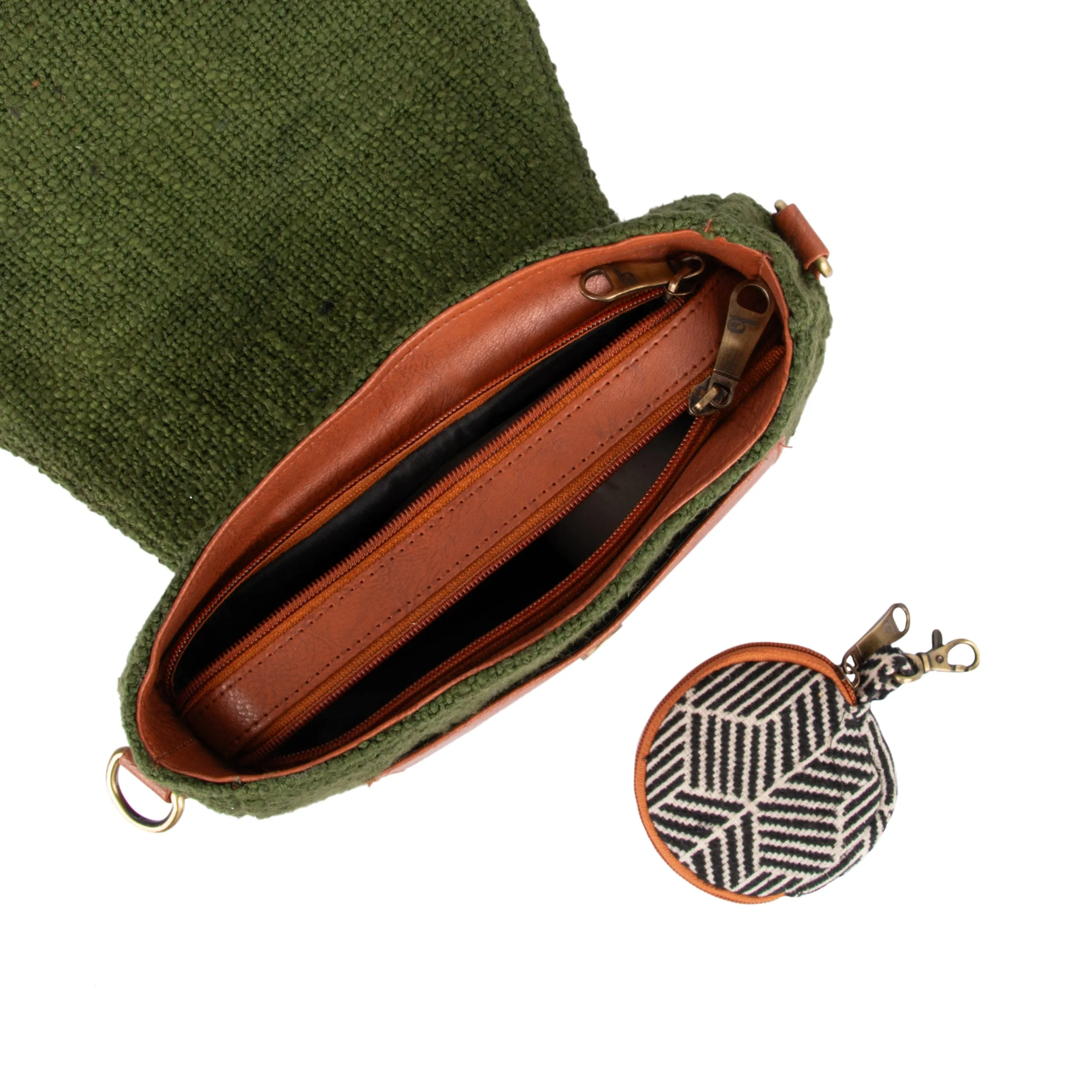 Olive Saddle sling bag