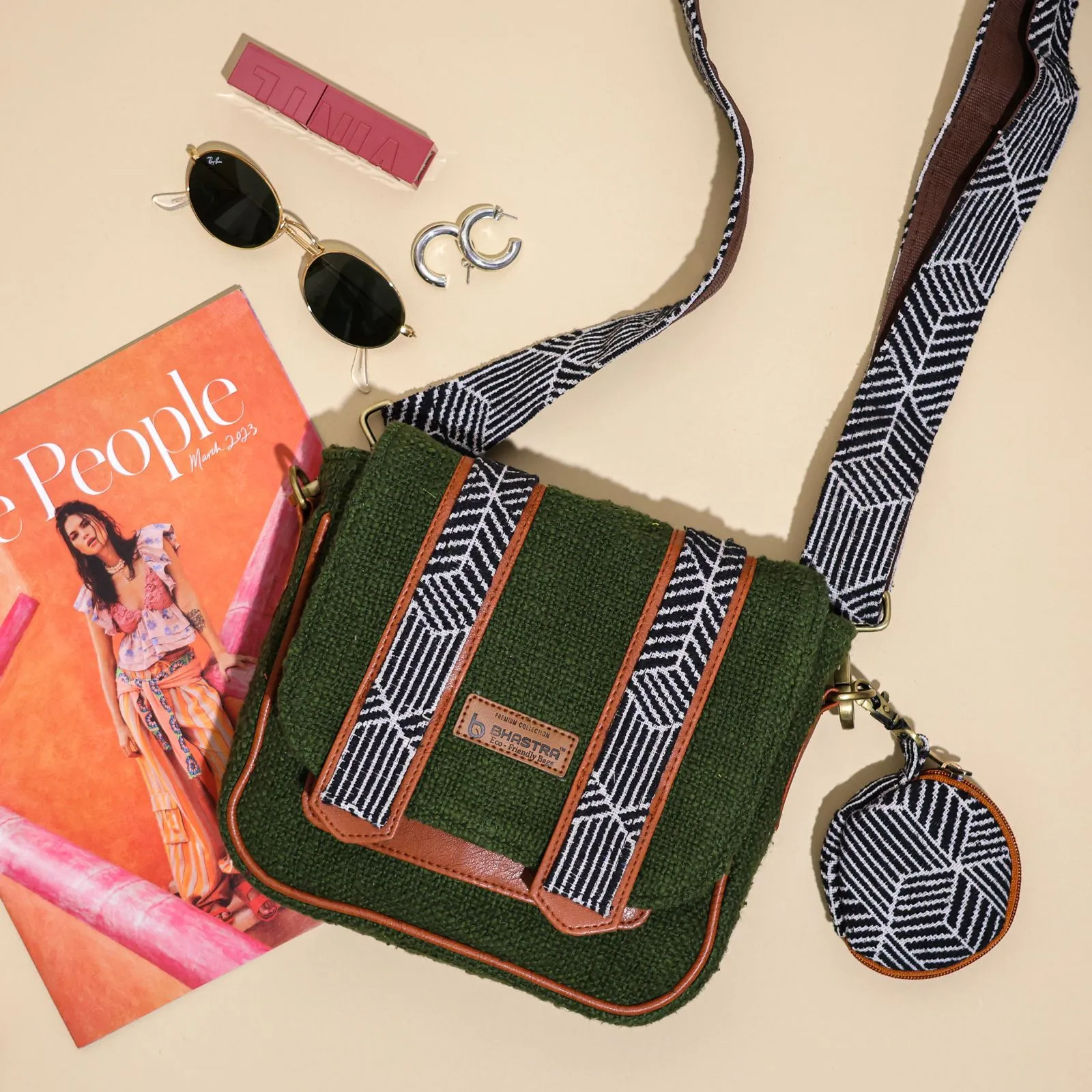 Olive Saddle sling bag