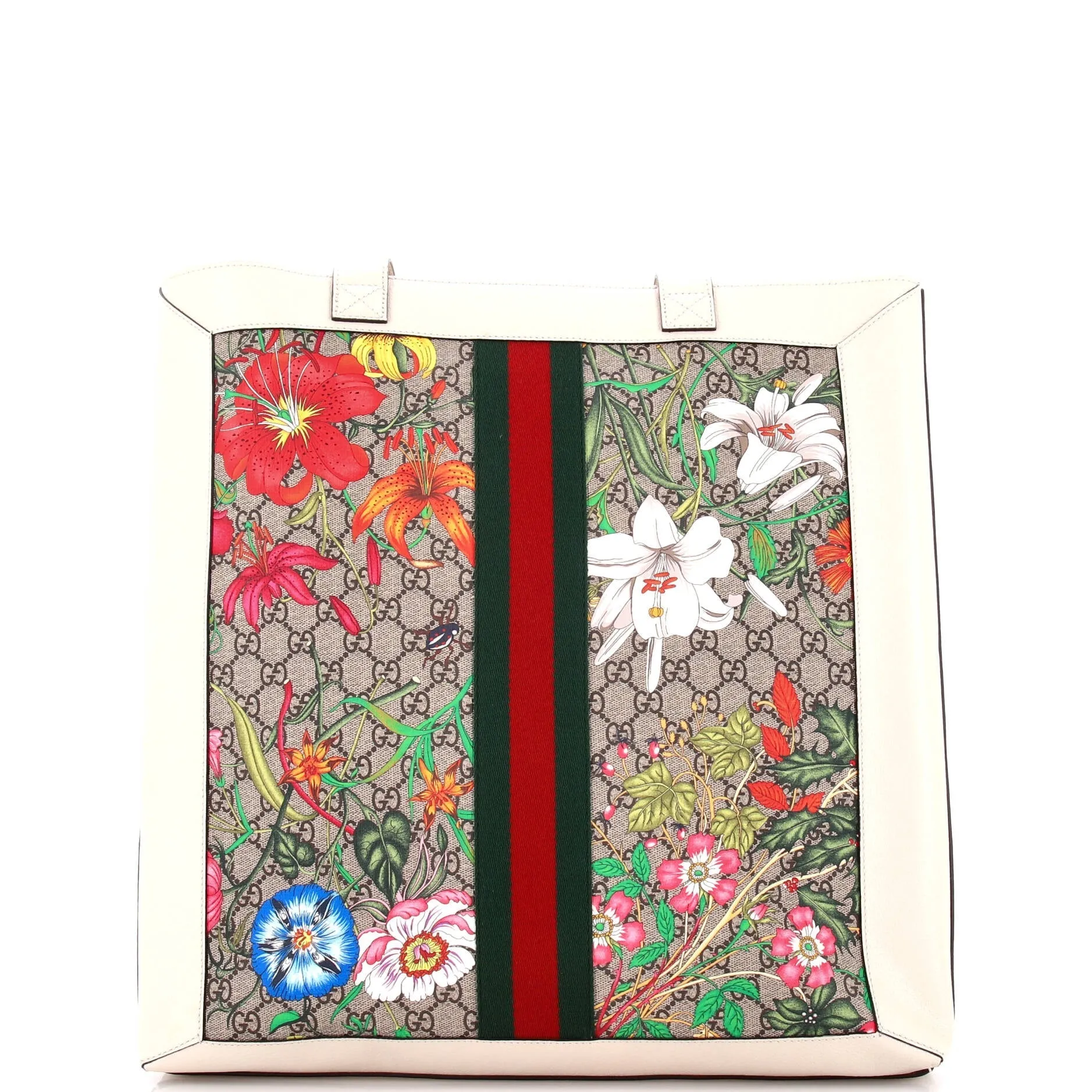 Ophidia Soft Open Tote Flora GG Coated Canvas Large