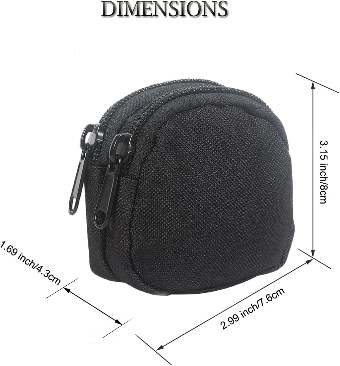 Outdoor EDC Pouch Admin Pouch mini Molle Pouches,Double Zipper EDC Pocket Organizer can be Worn on The Belt