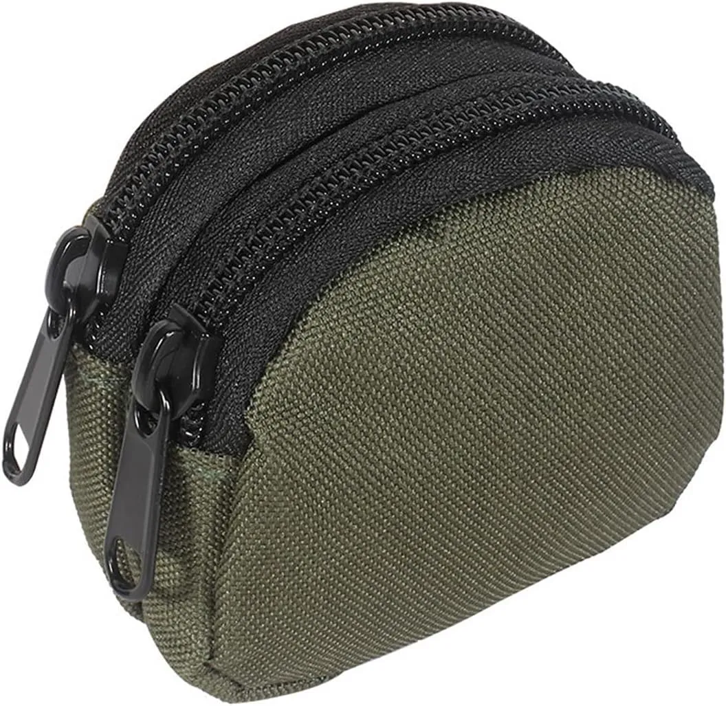 Outdoor EDC Pouch Admin Pouch mini Molle Pouches,Double Zipper EDC Pocket Organizer can be Worn on The Belt