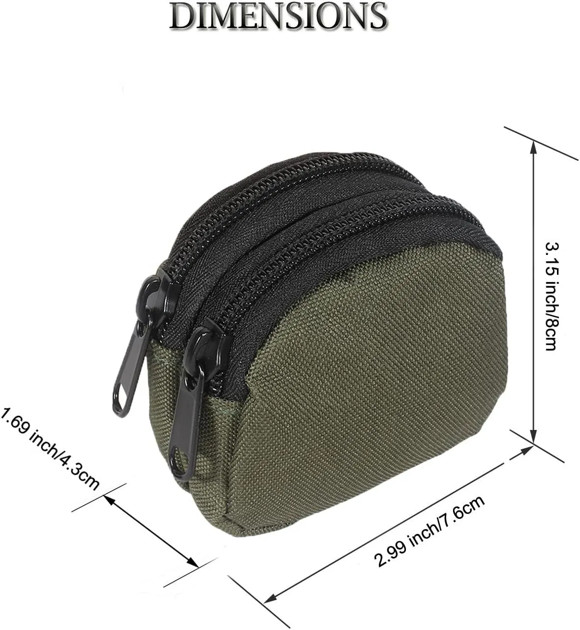 Outdoor EDC Pouch Admin Pouch mini Molle Pouches,Double Zipper EDC Pocket Organizer can be Worn on The Belt
