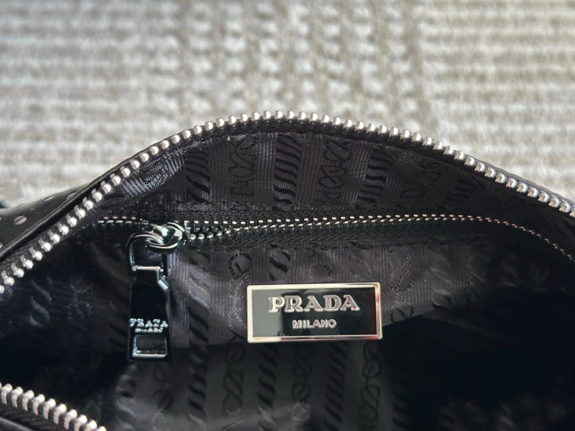 PD342 Re-Nylon Bag with Studs / 10.6x5.1inch