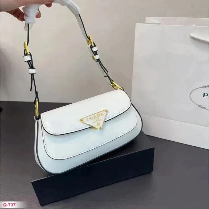Plaque Shoulder Bag By Prada