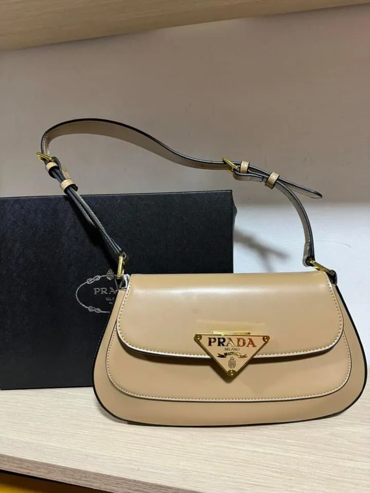 Plaque Shoulder Bag By Prada