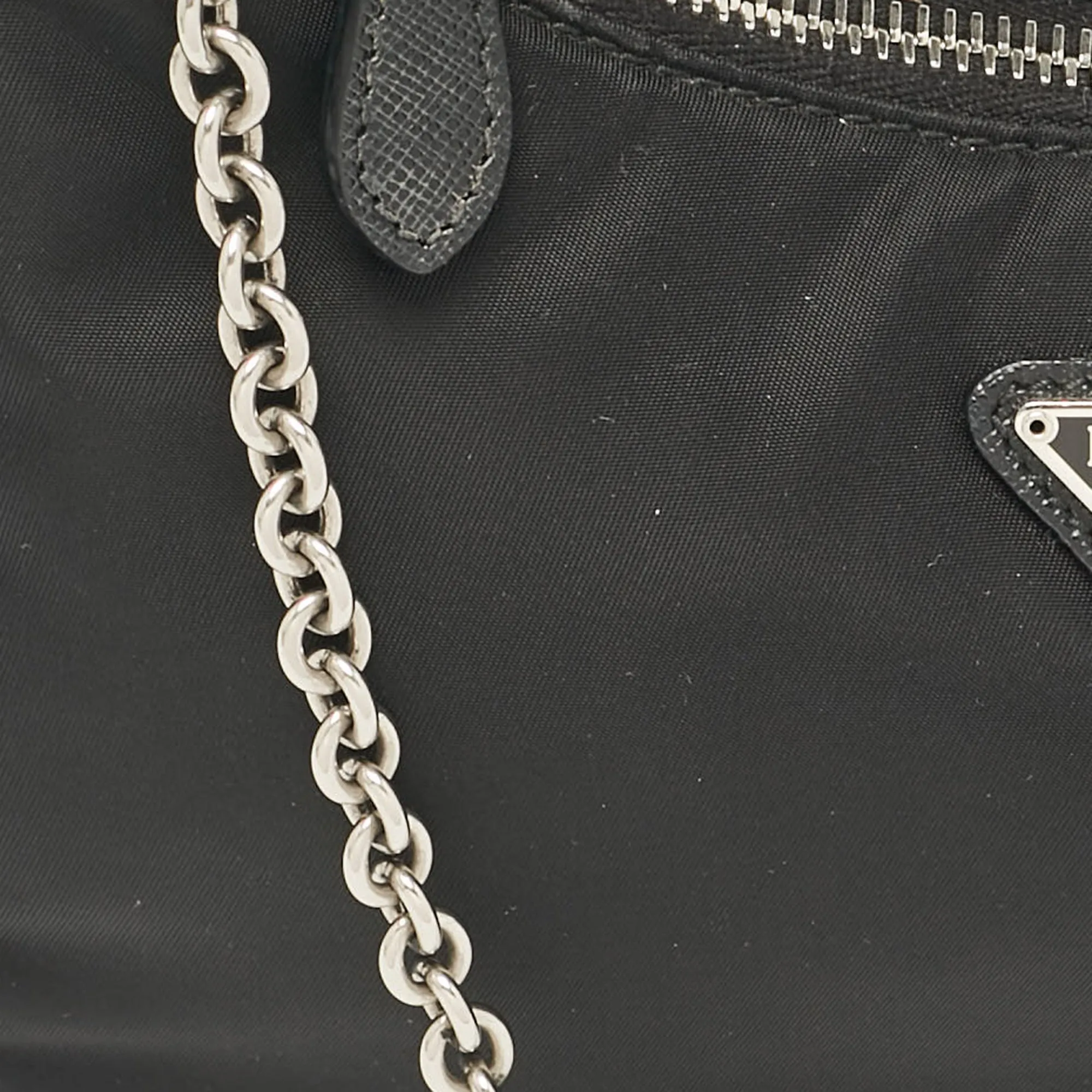 Prada Black Nylon And Saffiano Leather Re-Edition 2005 Shoulder Bag