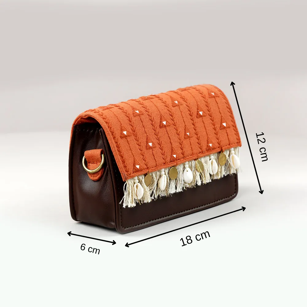 Rustic Orange Boho Affair Sling Bag