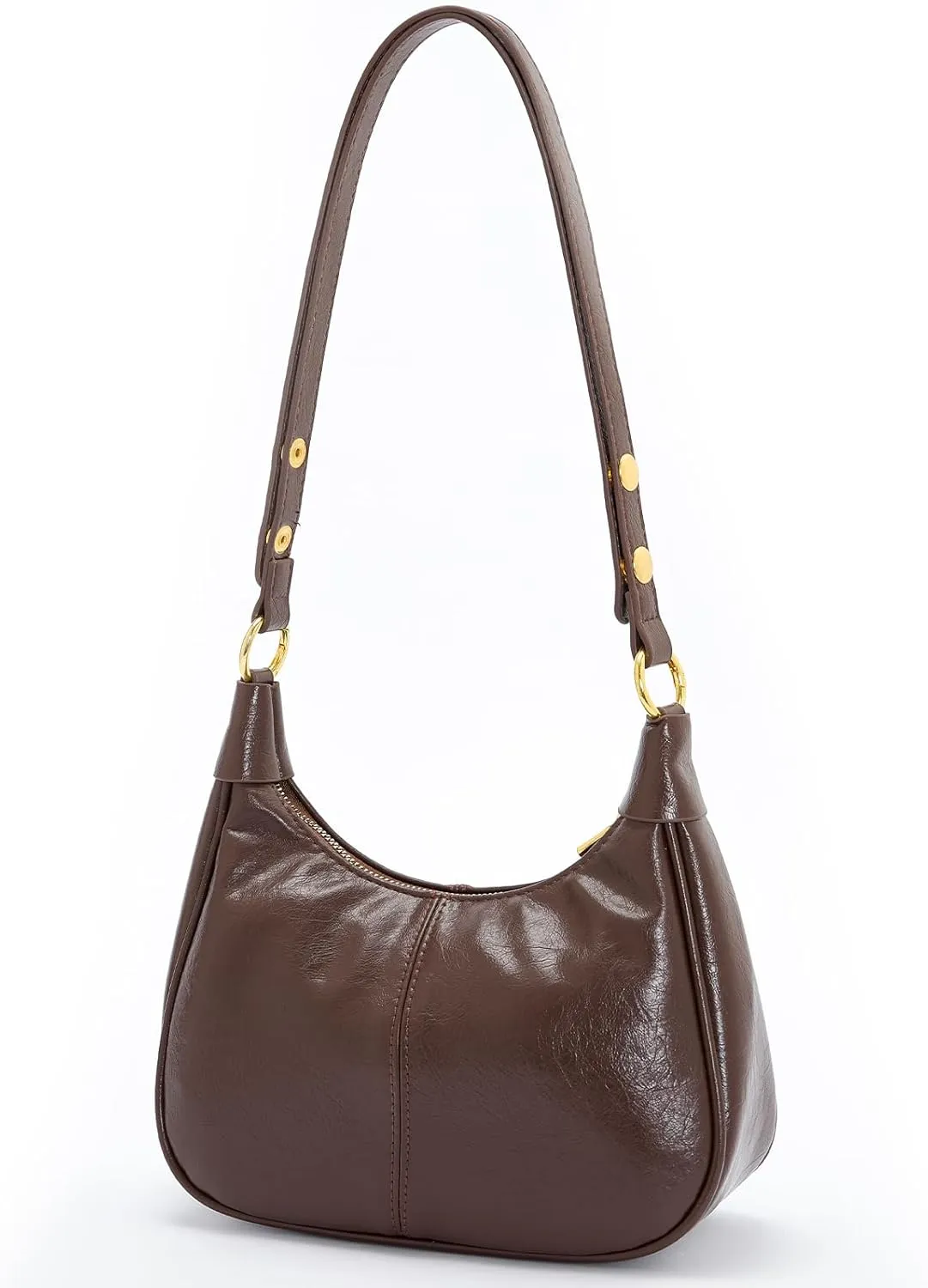 Shoulder Bags for Women Small Hobo Bags Crescent Shaped Cute Retro Tote Handbag Mini Clutch Purse with Zipper Closure