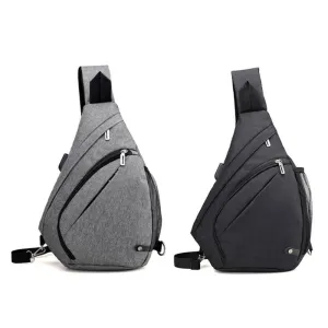 Sidiou Group USB Charge Messenger Bag Anti-theft Chest Pack Bag Sling Shoulder Casual Travel Bags
