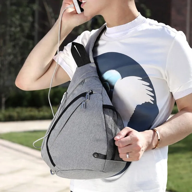 Sidiou Group USB Charge  Messenger Bag Anti-theft Chest Pack Bag Sling Shoulder  Casual Travel  Bags