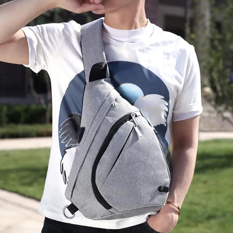 Sidiou Group USB Charge  Messenger Bag Anti-theft Chest Pack Bag Sling Shoulder  Casual Travel  Bags