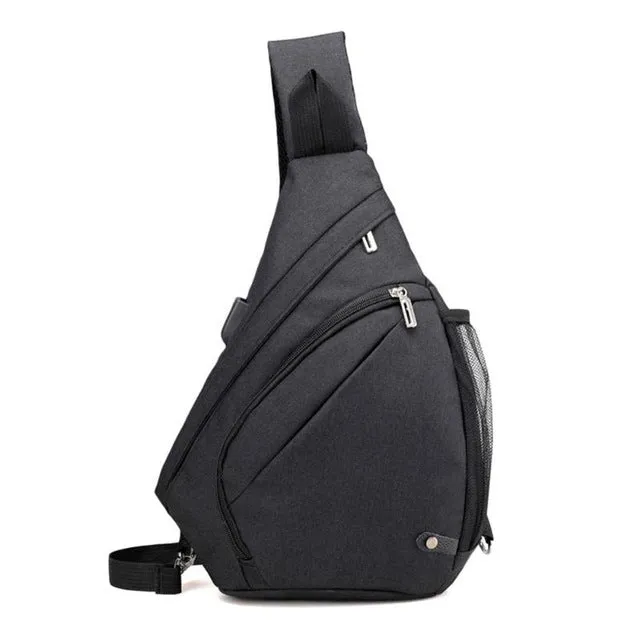 Sidiou Group USB Charge Messenger Bag Anti-theft Chest Pack Bag Sling Shoulder Casual Travel Bags