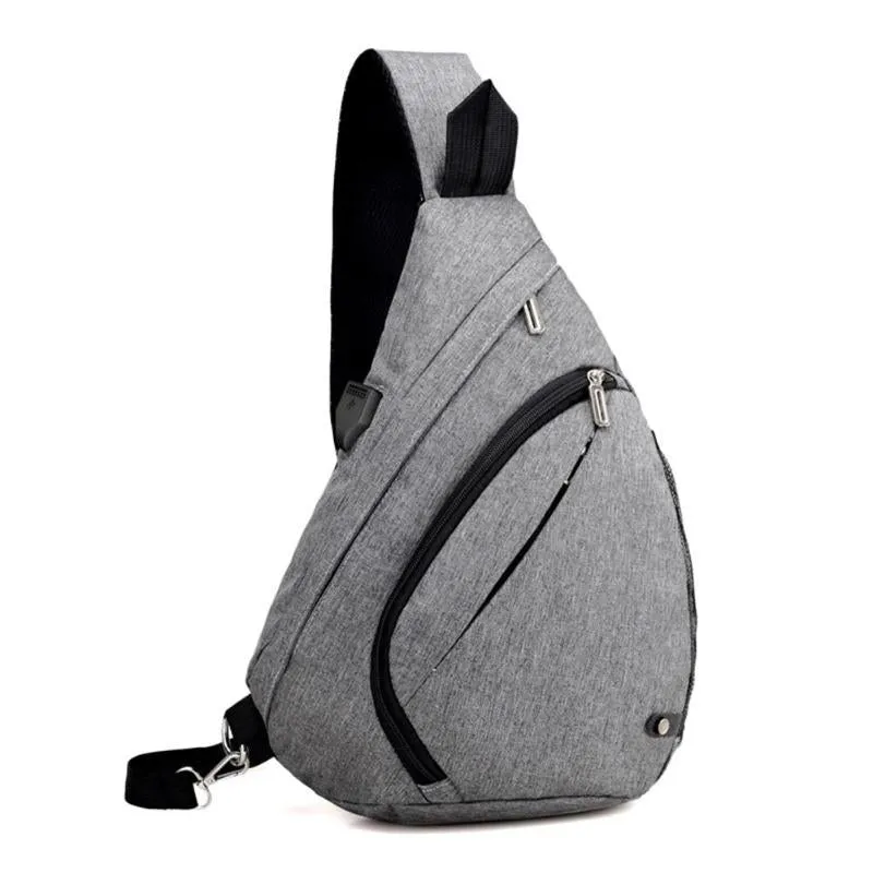 Sidiou Group USB Charge Messenger Bag Anti-theft Chest Pack Bag Sling Shoulder Casual Travel Bags