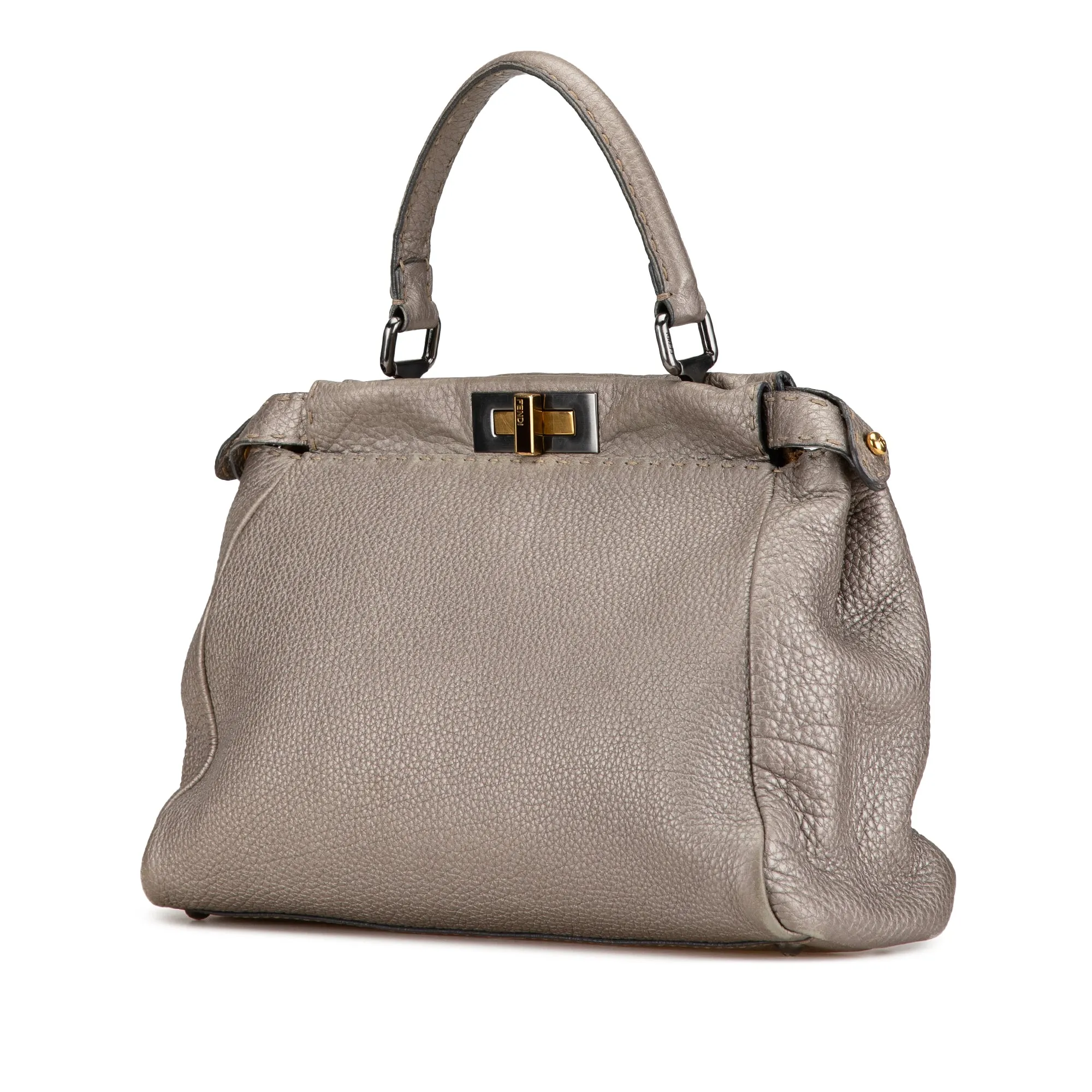Silver Fendi Medium Selleria Peekaboo Satchel