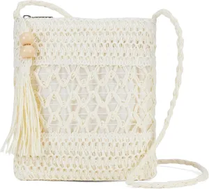 Small Beach Straw Purse For Women: Straw Bags Crossbody Shoulder Handbags - Raffia Woven Tote Purse For Summer Vacation