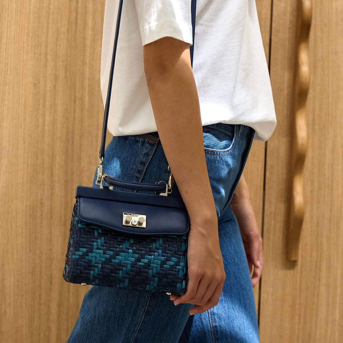 Small Paris Woven Wicker Bag