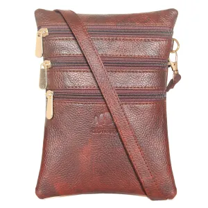 THE CLOWNFISH Hazel Faux Leather Sling Bag - Lightweight, Stylish Design | Combo of 3 Front Pockets | 0.9L | Tan