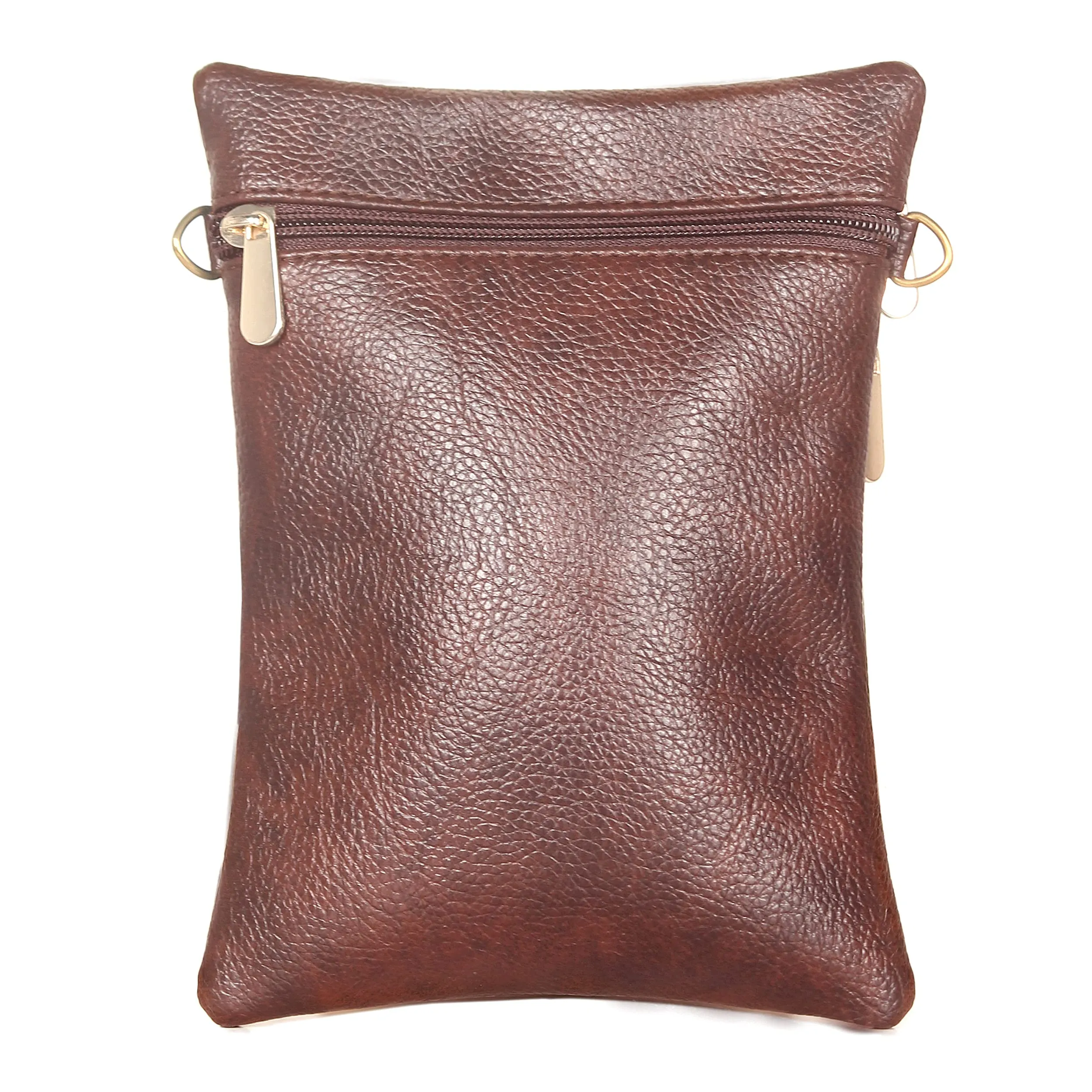 THE CLOWNFISH Hazel Faux Leather Sling Bag - Lightweight, Stylish Design | Combo of 3 Front Pockets | 0.9L | Tan