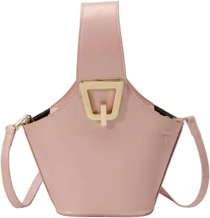 Trendy PU Leather Bucket Bags for Women Purse Top Handle Crossbody Bag Small Satchel Handbags Cute Tote Bag