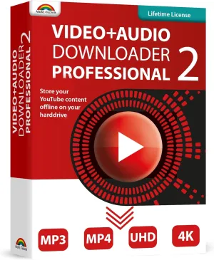 Video and Audio Downloader PRO 2 software for YouTube  download your favorite YouTube videos as MP4 video or MP3 audio  compatible with Windows 11, 10, 8