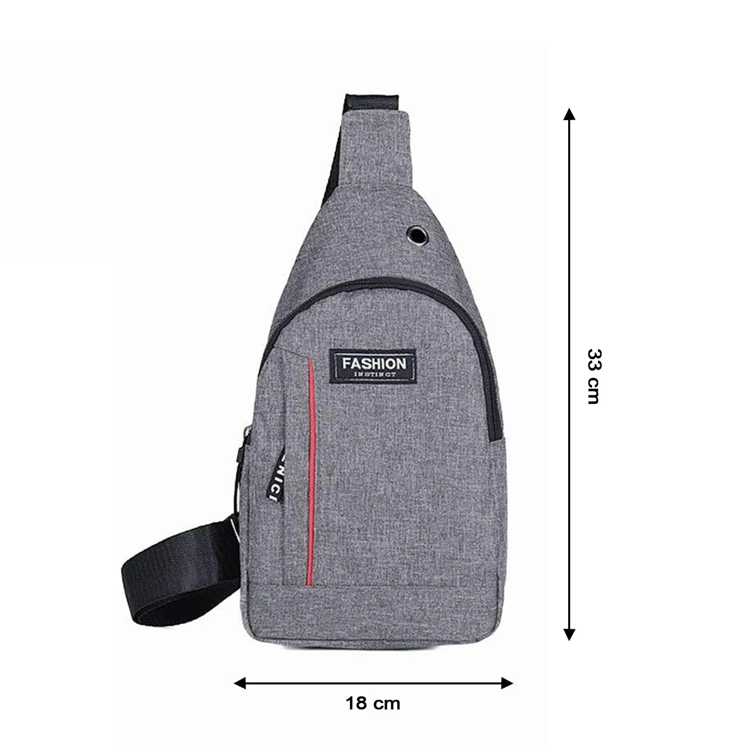 Waterproof Anti-Theft Crossbody Fanny Pack with USB Charging & Earphone Hook (Grey/Blue)