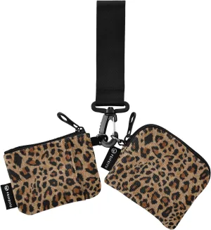 Women Wristlet Coin Purse Keychain Card Wallet Change Pouch Cheetah Leopard Print Animal Portable Mini Bags Dual Pouch
