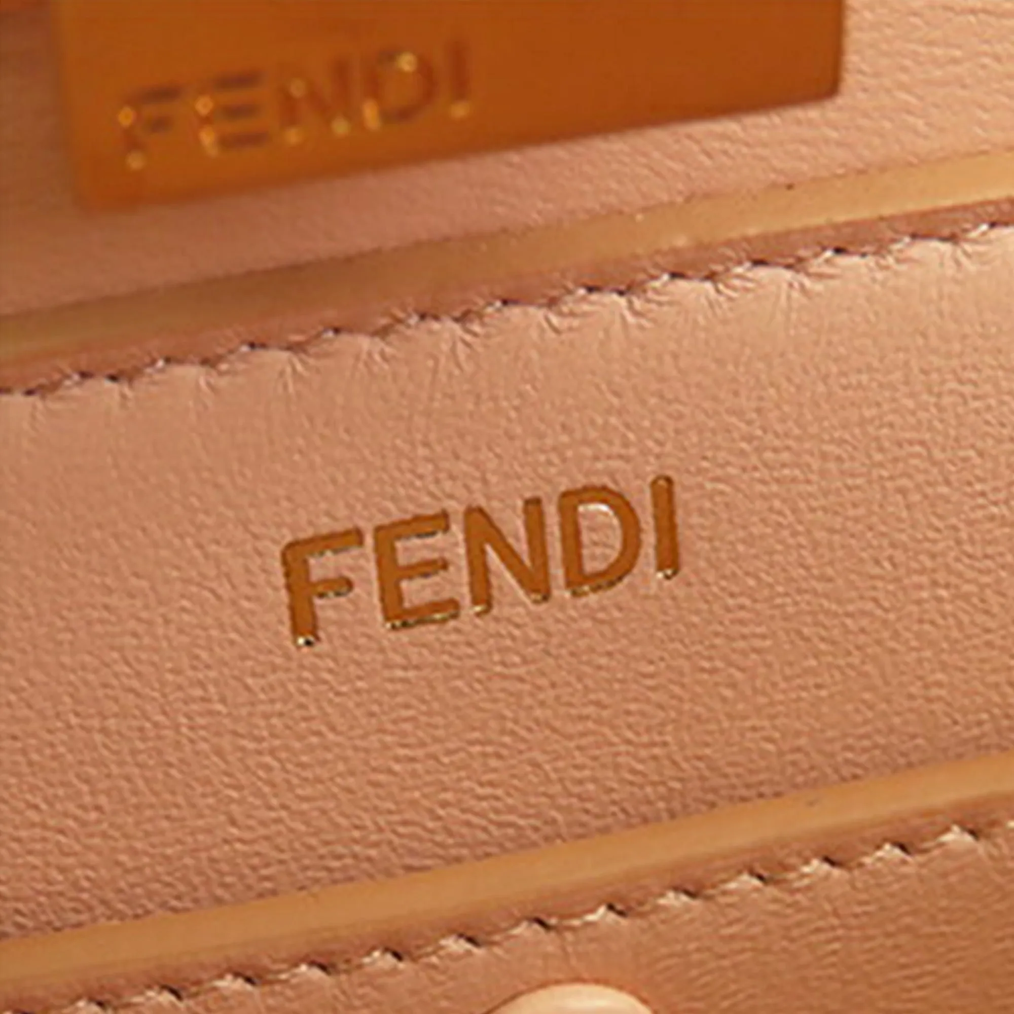 Yellow Fendi Small Leather Peekaboo ISeeU East West Bag Satchel