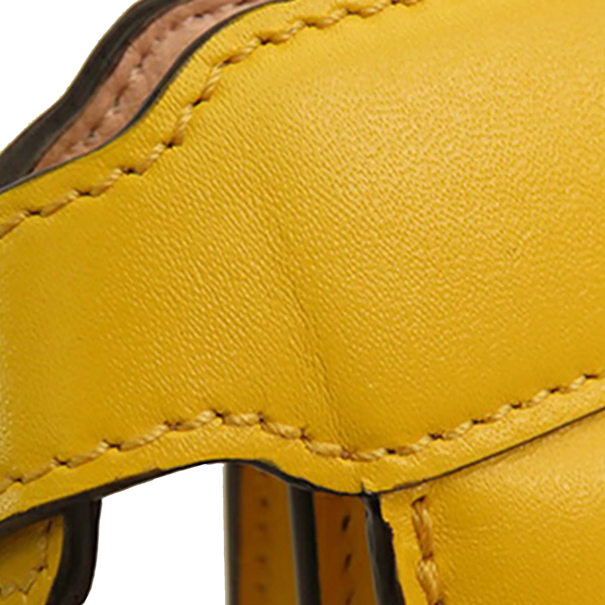 Yellow Fendi Small Leather Peekaboo ISeeU East West Bag Satchel