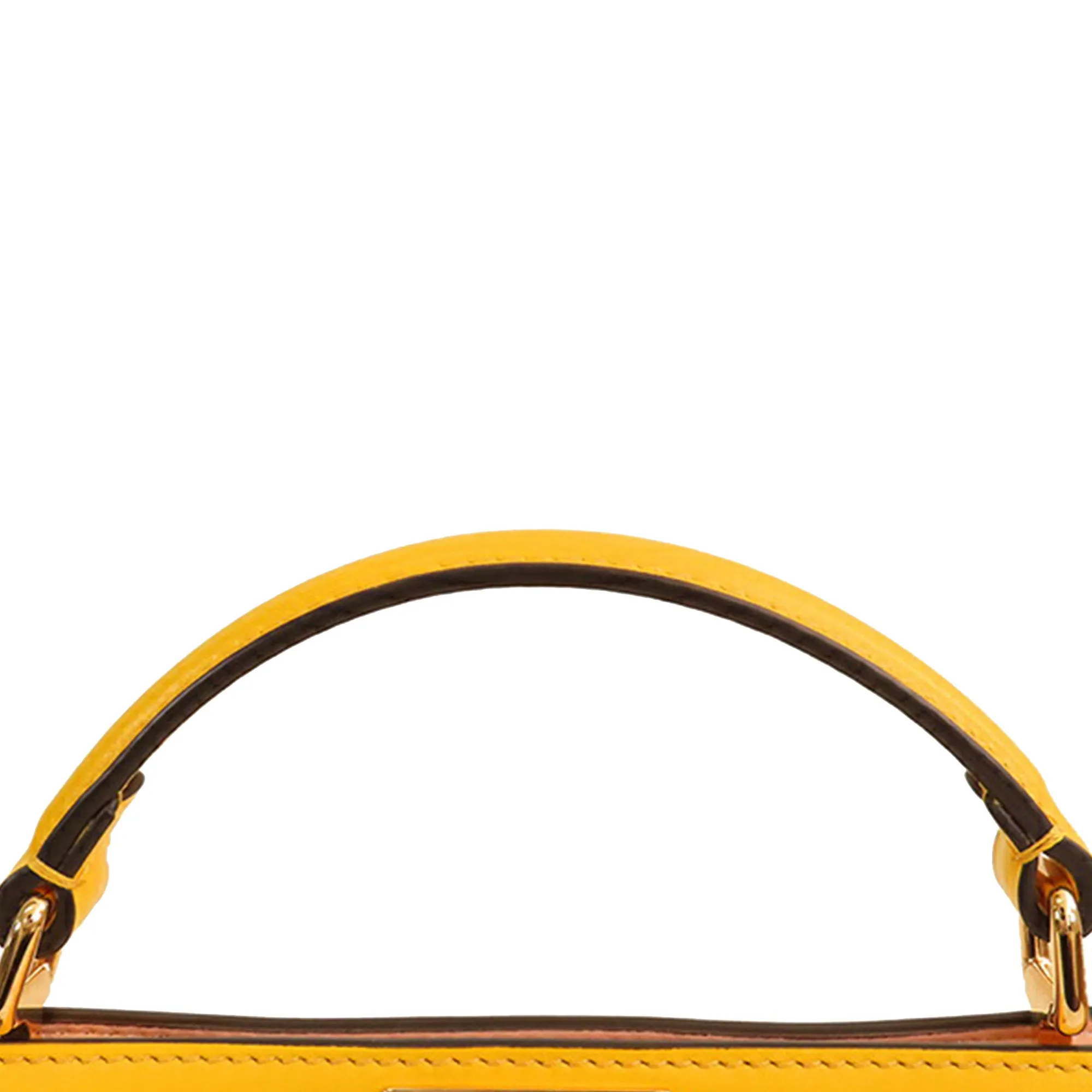 Yellow Fendi Small Leather Peekaboo ISeeU East West Bag Satchel
