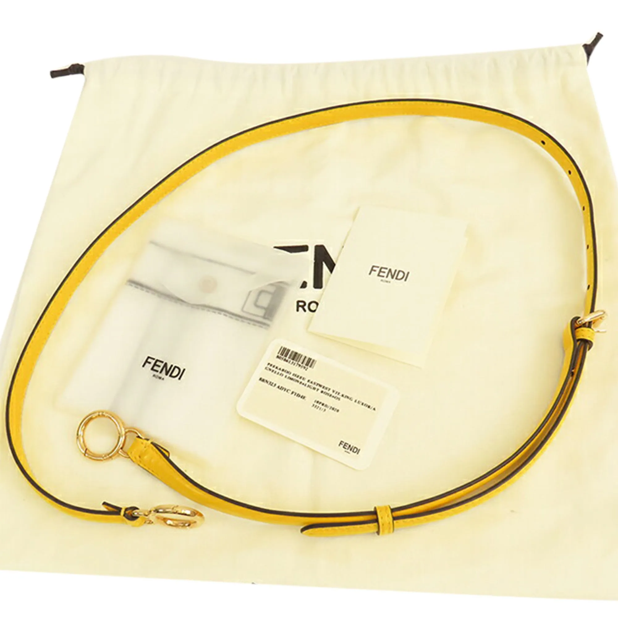 Yellow Fendi Small Leather Peekaboo ISeeU East West Bag Satchel